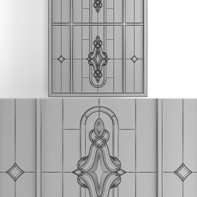 Stained-glass window with an arch — Ver 3