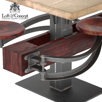DINING TABLE PERRIN COMMUNAL TABLE LOFT — Ver 2