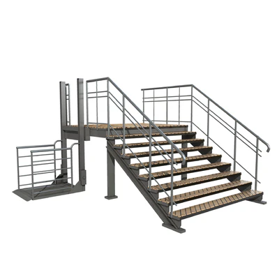 Sliding porch with stairs and lift — Ver 1