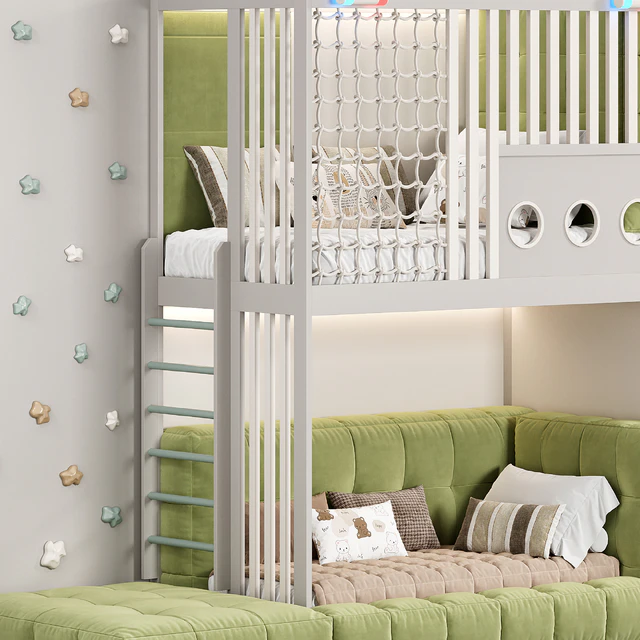 Designer two-level bed Kids room — Скачать