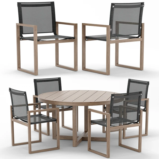 RH Outdoor Aegean round table-chair — Descargar