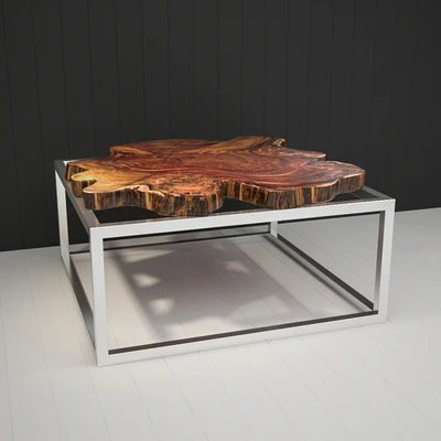 Coffee table of cut wood — Ver 1