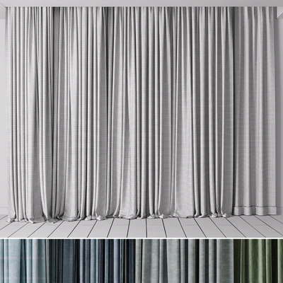 Hadi Curtains 40 - collection of green and blue curtains with patterns — Ver 3