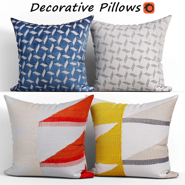 Decorative pillows set 160 Reflected Angles and Pinwheel Jacquard, West elm — Скачать