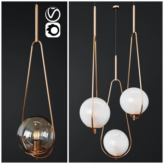 Светильник подвесной Pendant Lamp Loop Brass   1 — Скачать