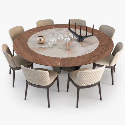 Cattelan Italia Skorpio round table Magda chair set — Ver 3