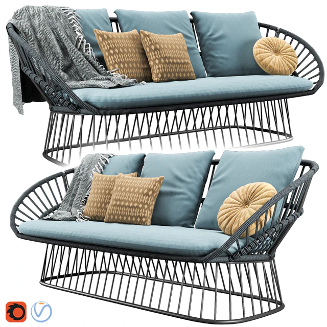 Cala 3 Seater Garden Sofa By Kettal Vray — Скачать