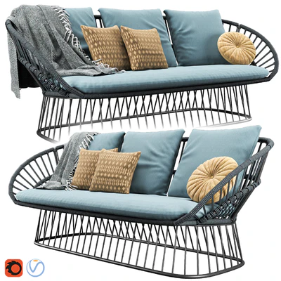 Cala 3 Seater Garden Sofa By Kettal Vray — Вид 1