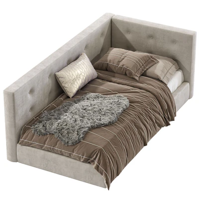Cushy Upholstered Platform Corner Bed 2 — Ver 6
