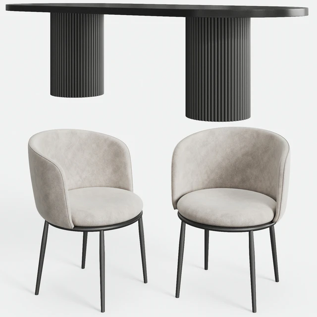 GLOBEWEST Benjamin Ripple table and Filmore dining chair Eichholtz — Скачать