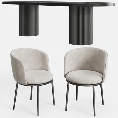 GLOBEWEST Benjamin Ripple table and Filmore dining chair Eichholtz — Вид 5