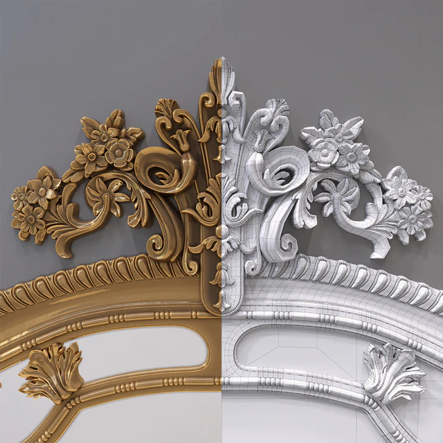 Gold rococo mirror — Скачать
