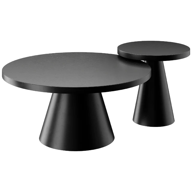 SALONTAFEL LEEDS ROND - ZWART KERAMIEK COFFEE AND SIDE TABLE — Descargar