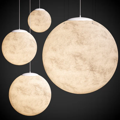 Large Moon Resin Globe Pendant Light — descargar