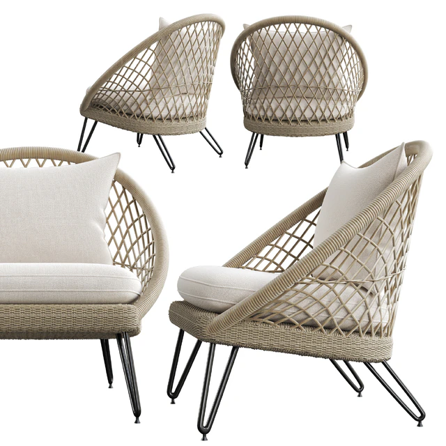 PINEAPPLE Woven resin garden armchair — Скачать