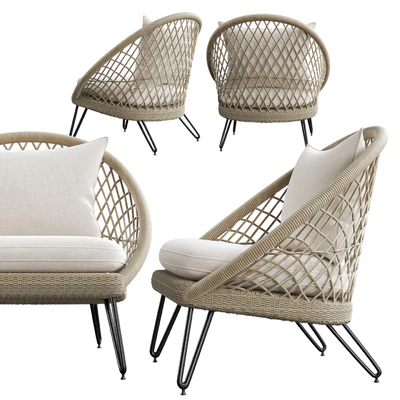 PINEAPPLE Woven resin garden armchair — Вид 5