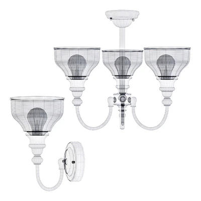 GLASS & CHROME 3 LIGHT FITTING IP44 — Вид 2