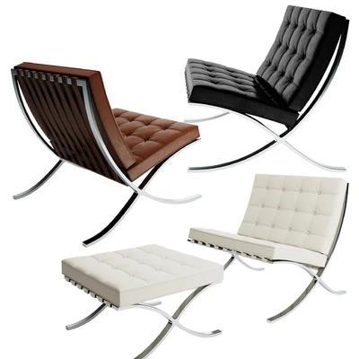 Barcelona Chair + Stool — Ver 2