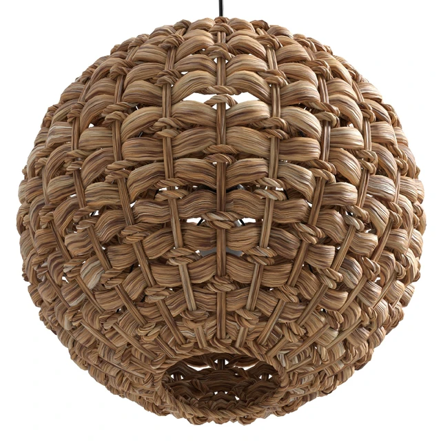 Woven Pendant Lamp Brown SIWAZE — Descargar