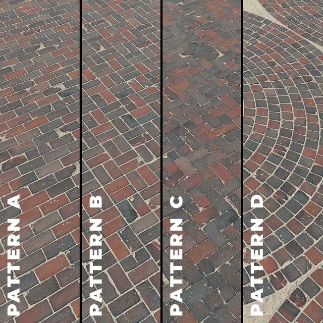 Set of four textures of old brick paving stones 7320 — Descargar