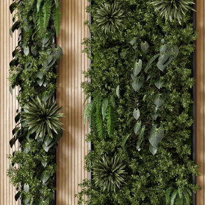 Indoor Wall  Vertical Garden in Wooden Base - Set 536 — Вид 5