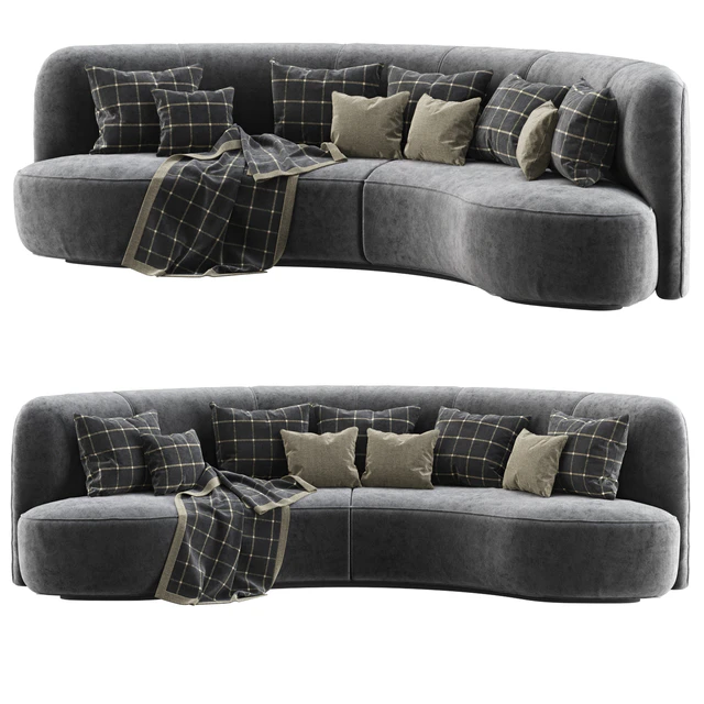 Annabel velor round sofa VS09 / Semicircular modern velor sofa — Descargar
