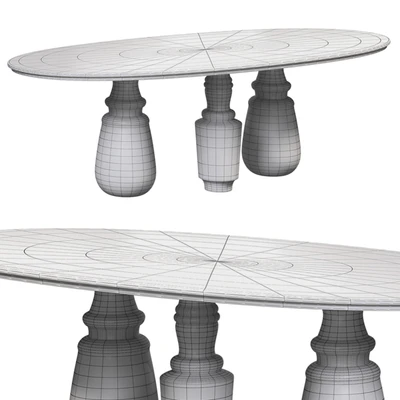 Pietra Oval Xl Nero Marquina Dining Table by Bocadolobo — Ver 3