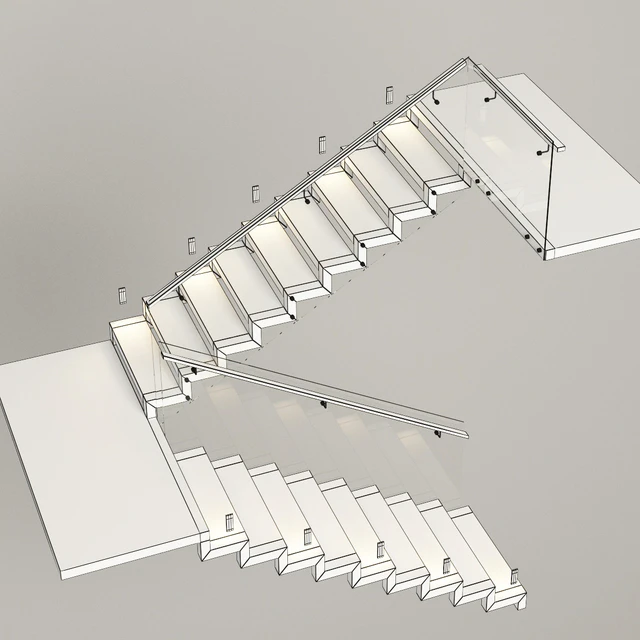 Stairs made of granite, metal and glass with illumination Astro 7481 Borgo 43 — Descargar