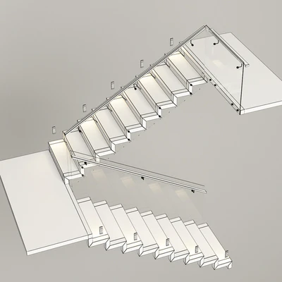 Stairs made of granite, metal and glass with illumination Astro 7481 Borgo 43 — Ver 3