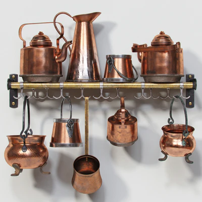 Set of old copper utensils — Ver 1