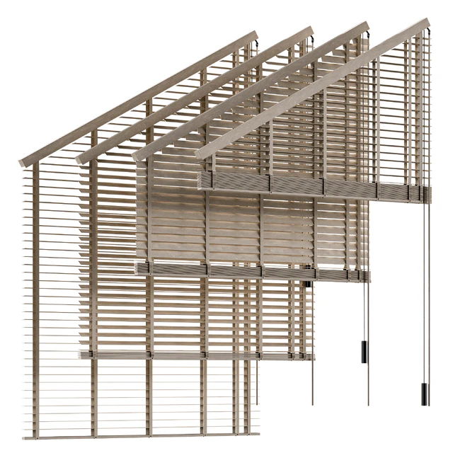 Wooden blinds for the attic window — Скачать