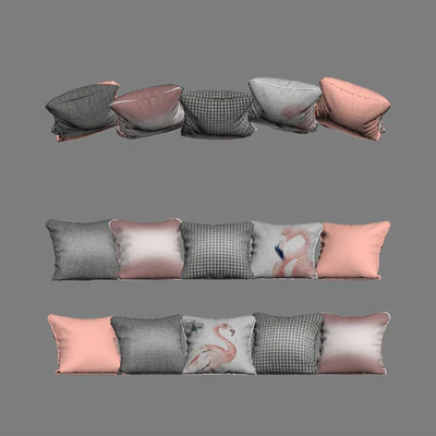 A set of pillows with flamingo 02 prints (Pillows flamingo 02 YOU) — Ver 2