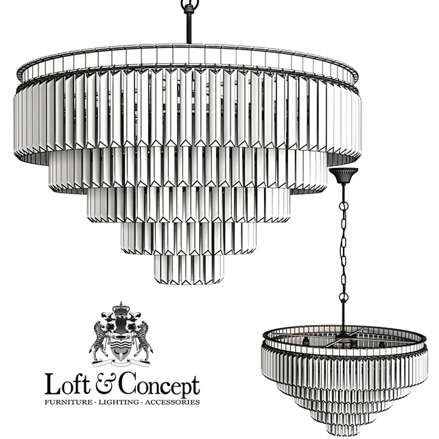 Люстра RH 1920s Odeon Smoke Glass Fringe Chandelier - 5 rings — Скачать