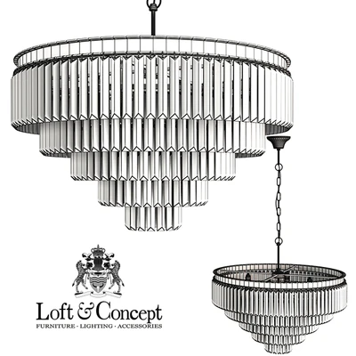 Люстра RH 1920s Odeon Smoke Glass Fringe Chandelier - 5 rings — Вид 2