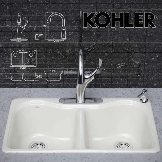 Kitchen faucet and sink KOHLER — Скачать