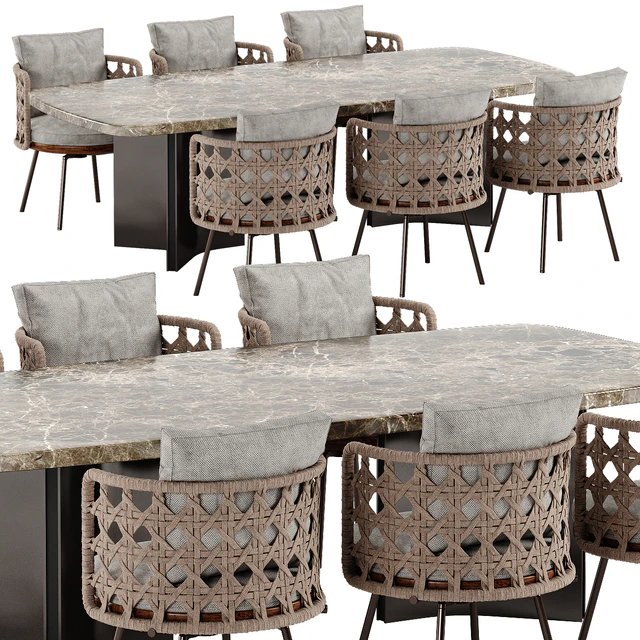 Minotti Tor II Nest chair Marvin table set — Descargar