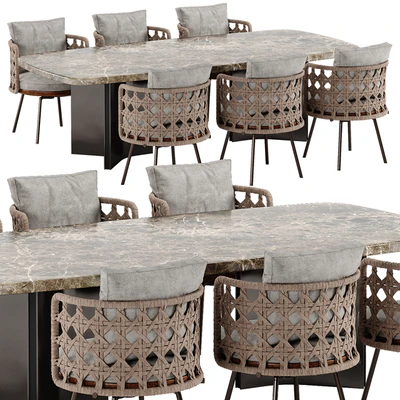 Minotti Tor II Nest chair Marvin table set — Ver 5