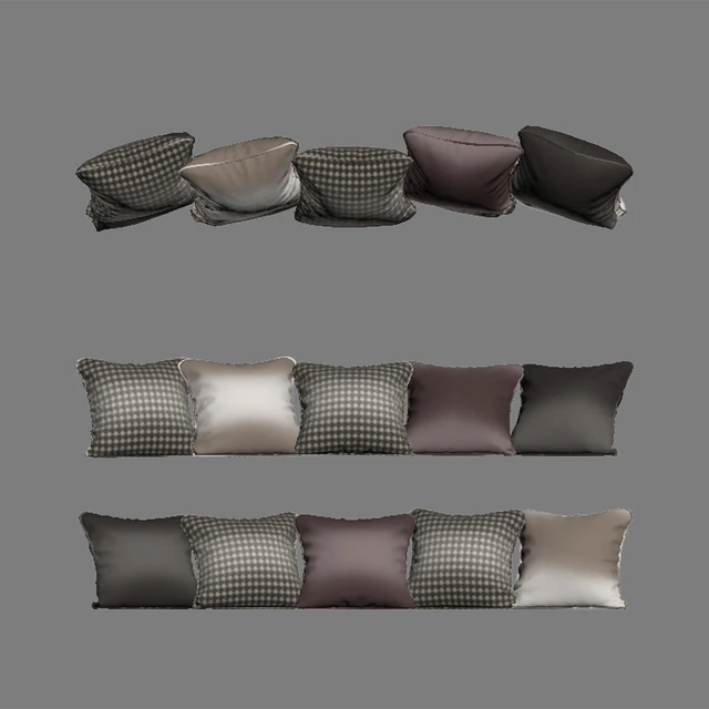 Набор подушек: бежевый, бордовый, коричневый бархат и Paglia di Vienna (Pillows beige burgundy  brown velvet and Paglia di Vienna) — Скачать