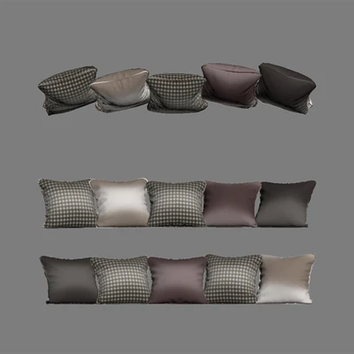 Набор подушек: бежевый, бордовый, коричневый бархат и Paglia di Vienna (Pillows beige burgundy  brown velvet and Paglia di Vienna) — Вид 2