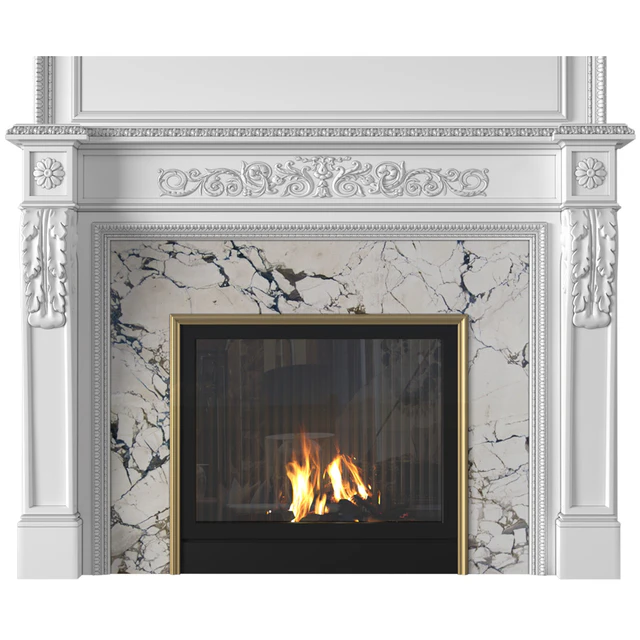 White Fireplace in a classic style. Fireplace in classic style — Descargar