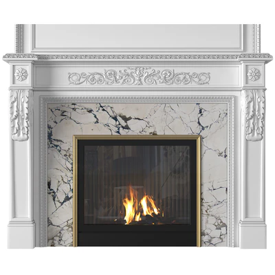 White Fireplace in a classic style. Fireplace in classic style — Ver 3