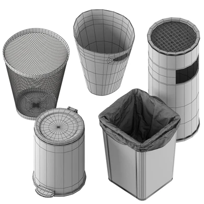 5 trash bin (low poly) — Ver 3