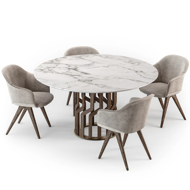 Potocco Intreccio table Lyz wood armchair — Descargar