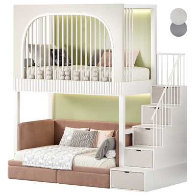 Designer two-level bed Kids room 09 — Ver 4