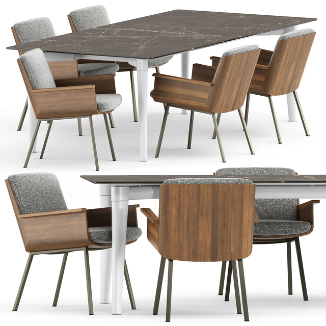 DAIKI OUTDOOR DINING LITTLE ARMCHAIR and PENTHOUSE Table by Minotti — Descargar
