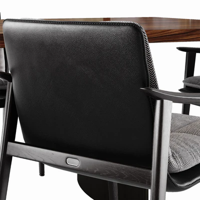 Minotti LINHA table and FYNN SADDLE HIDE Chair — Вид 5