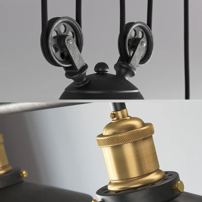 Vintage Loft Industrial LED American Country pulley pendant light — Вид 3