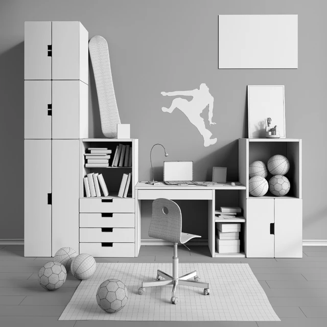 Модульная мебель и аксессуары для детской комнаты IKEA set 2 — Скачать