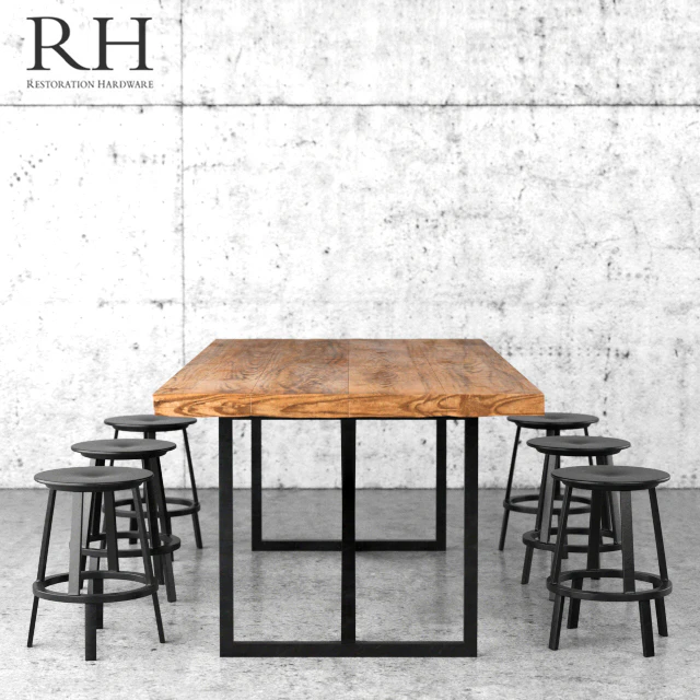 Restoration Hardware dining table and stools — Скачать