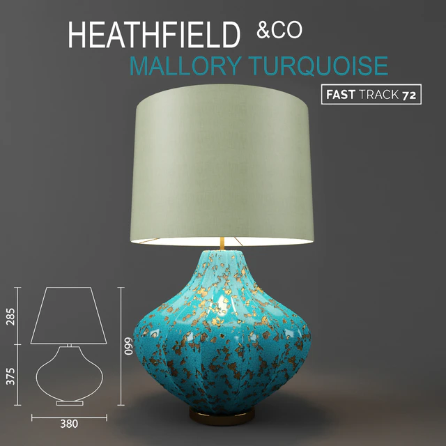 Table lamp HEATHFIELD &amp; Co Mallory Turquoise — Descargar